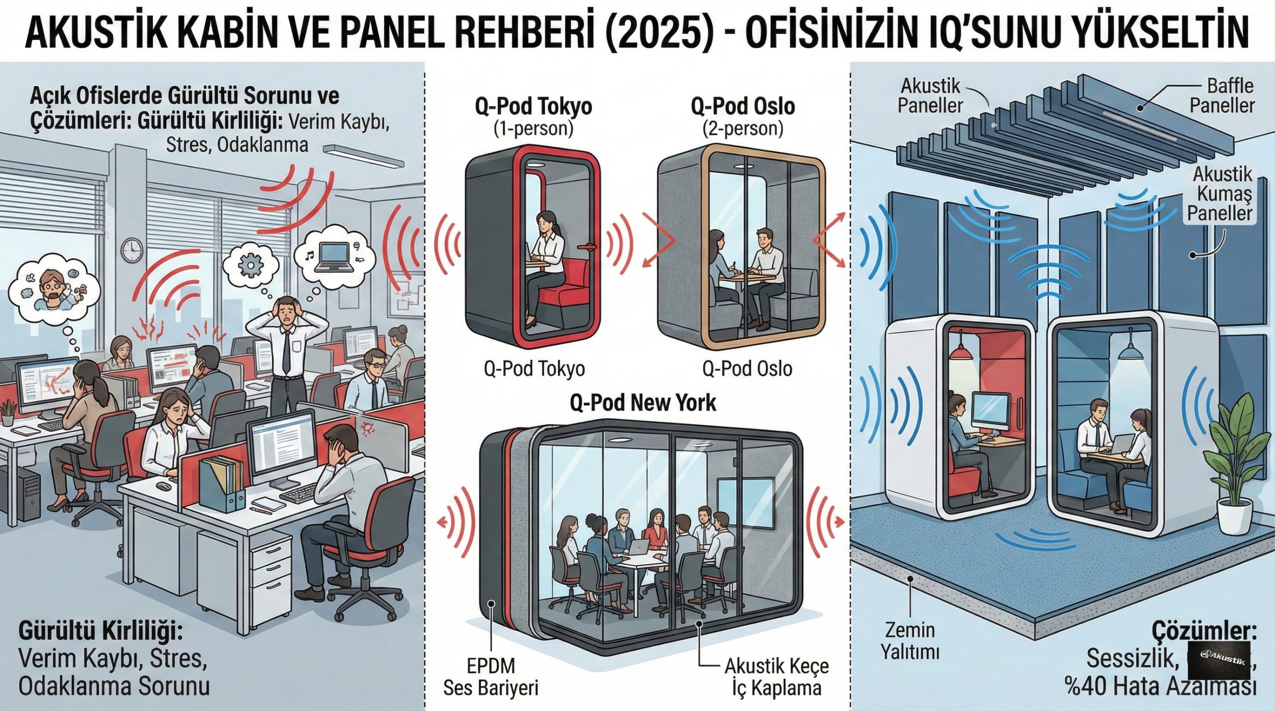 Açık Ofislerde Gürültü Sorunu ve Çözümleri 1 Açık Ofislerde Gürültü Sorunu ve Çözümleri